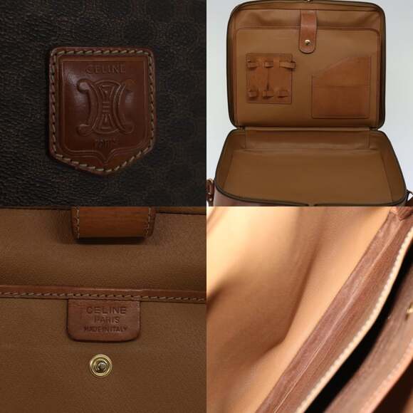 CELINE Macadam Canvas Hand Bag Pvc Brown - Picture 11 of 13